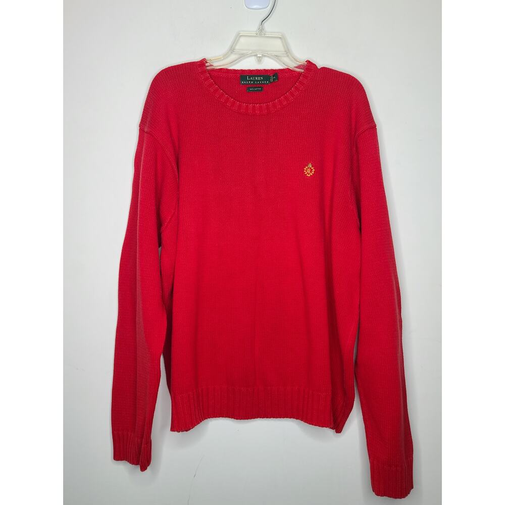 Vintage Ralph Lauren red cotton long sleeve sweater - xl